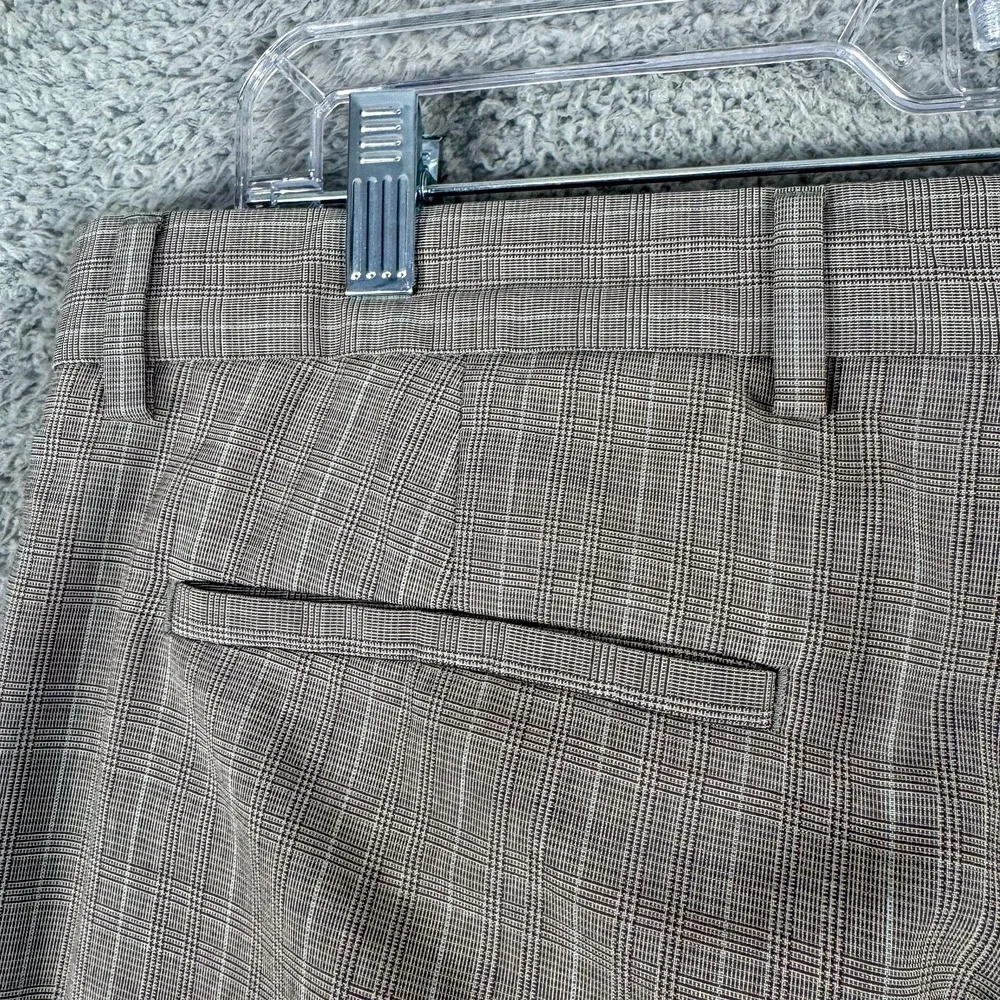 Banana Republic Dress Pants Mens 34 Gray Plaid Flat Front Business‎ Office 36x32
